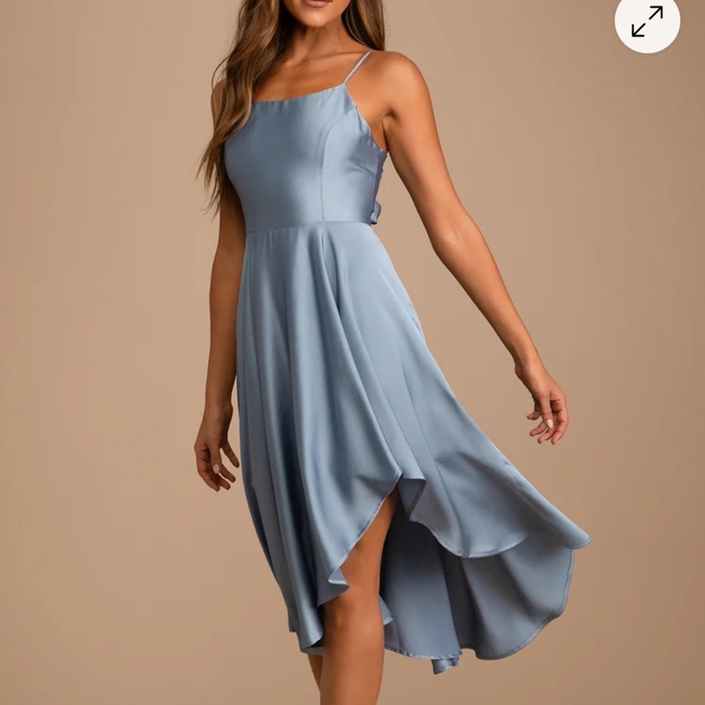 Lulu's Blue Asymmetrical High-Low Sundress